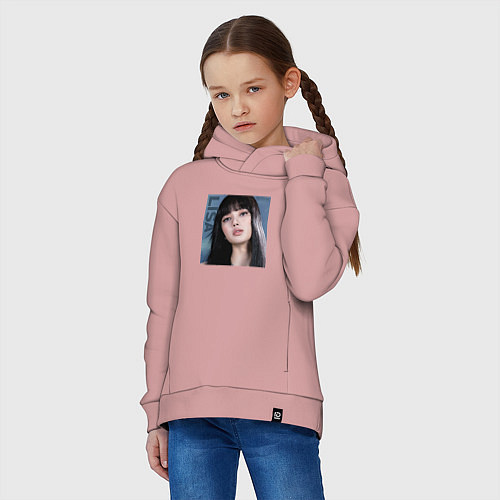 Детское худи оверсайз Blackpink Lisa sky / Пыльно-розовый – фото 3
