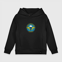 Толстовка оверсайз детская ВДВ символ, цвет: черный