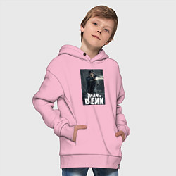 Толстовка оверсайз детская Алан Вейк за стеклом, цвет: светло-розовый — фото 2
