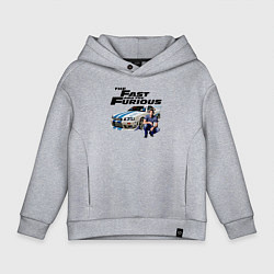 Толстовка оверсайз детская Брайан ОКоннер Nissan Skyline R34, цвет: меланж