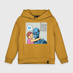 Толстовка оверсайз детская Гуманизм, цвет: горчичный