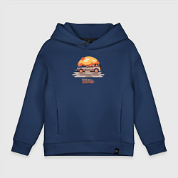 Толстовка оверсайз детская Back to the future sun, цвет: тёмно-синий