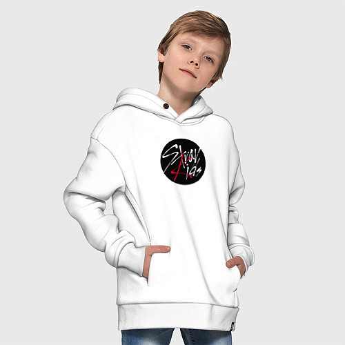 Детское худи оверсайз Stray Kids logo / Белый – фото 4
