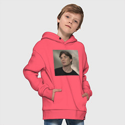 Толстовка оверсайз детская Пустой взгляд Киллиана, цвет: коралловый — фото 2