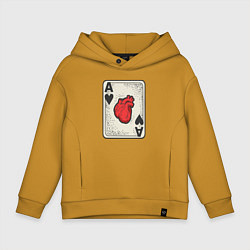 Толстовка оверсайз детская Туз сердца, цвет: горчичный