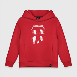 Толстовка оверсайз детская Metallica band, цвет: красный