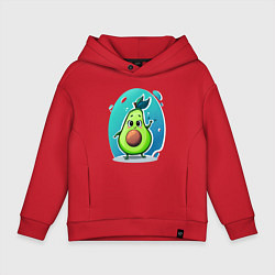 Толстовка оверсайз детская Cute avocado, цвет: красный