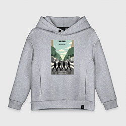 Толстовка оверсайз детская Skibidi toilet Beatles cameramen, цвет: меланж