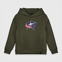 Детское худи оверсайз Columbus blue jackets - hockey team - emblem