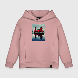 Толстовка оверсайз детская Спорт кар с дверями верх, цвет: пыльно-розовый