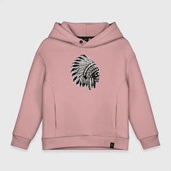 Толстовка оверсайз детская Индеец шаман, цвет: пыльно-розовый