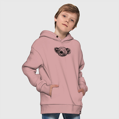 Детское худи оверсайз Коала голова / Пыльно-розовый – фото 4