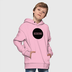 Толстовка оверсайз детская Black pink - logotype - group - South Korea, цвет: светло-розовый — фото 2