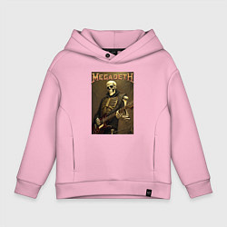 Толстовка оверсайз детская Megadeth - skeleton - heavy metal, цвет: светло-розовый