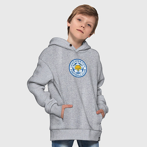 Детское худи оверсайз Leicester city fc / Меланж – фото 4
