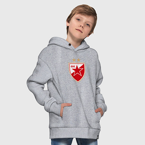 Детское худи оверсайз Црвена звезда сербия / Меланж – фото 4