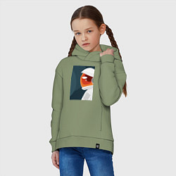 Толстовка оверсайз детская Космонавт в скафандре вызов, цвет: авокадо — фото 2