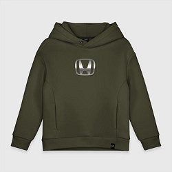 Толстовка оверсайз детская Honda sport auto silver, цвет: хаки
