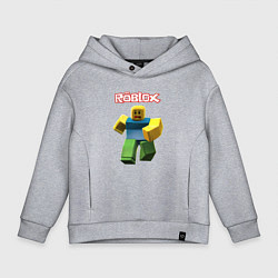 Толстовка оверсайз детская Roblox бегущий персонаж, цвет: меланж