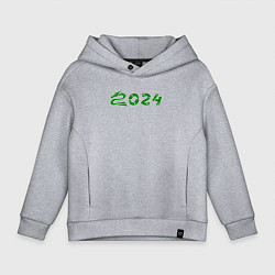 Детское худи оверсайз Зеленый дракон 2024 деревянный