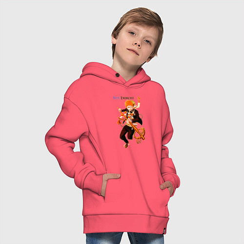 Детское худи оверсайз Рензо из аниме синий экзорцист / Коралловый – фото 4