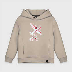 Толстовка оверсайз детская Гитары с неба, цвет: миндальный