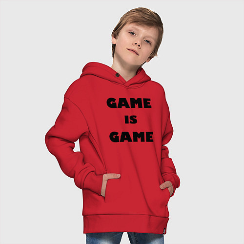 Детское худи оверсайз Game is game / Красный – фото 4