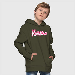 Толстовка оверсайз детская Кристина в стиле барби, цвет: хаки — фото 2