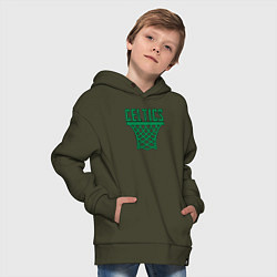 Толстовка оверсайз детская Celtics net, цвет: хаки — фото 2