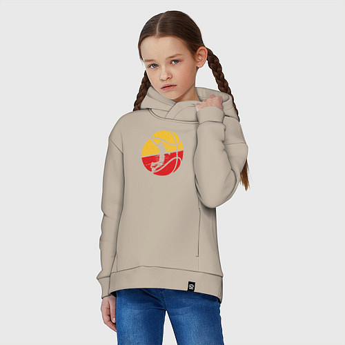 Детское худи оверсайз Red yellow basketball / Миндальный – фото 3