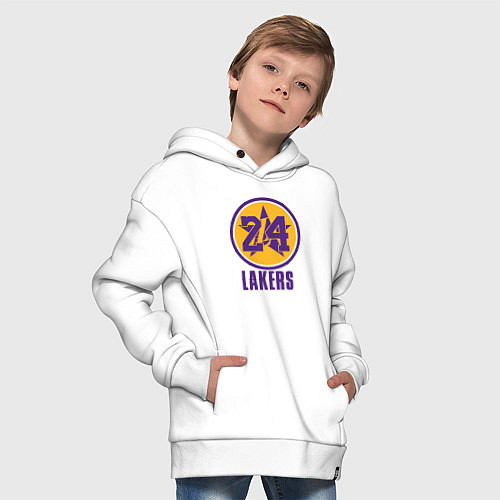 Детское худи оверсайз 24 Lakers / Белый – фото 4