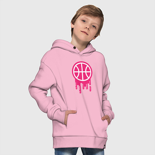 Детское худи оверсайз Pink basketball / Светло-розовый – фото 4