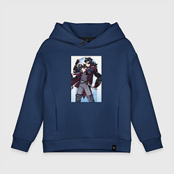 Толстовка оверсайз детская Ризли Геншин импакт, цвет: тёмно-синий