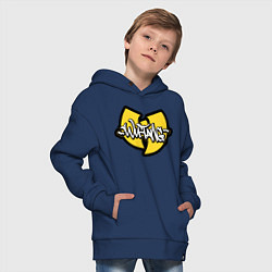 Толстовка оверсайз детская Wu tang - logo, цвет: тёмно-синий — фото 2