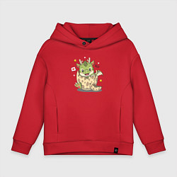 Толстовка оверсайз детская Дракончик, цвет: красный