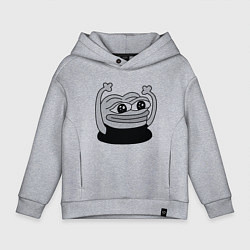 Толстовка оверсайз детская Лягушонок радуется, цвет: меланж