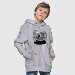 Толстовка оверсайз детская Лягушонок радуется, цвет: меланж — фото 2