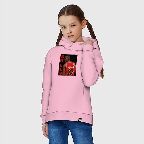 Детское худи оверсайз Bulls Jordan / Светло-розовый – фото 3