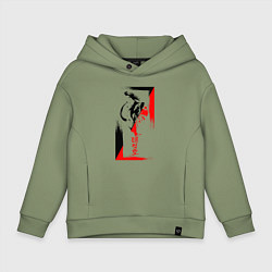 Толстовка оверсайз детская Боевые искуства black and red, цвет: авокадо