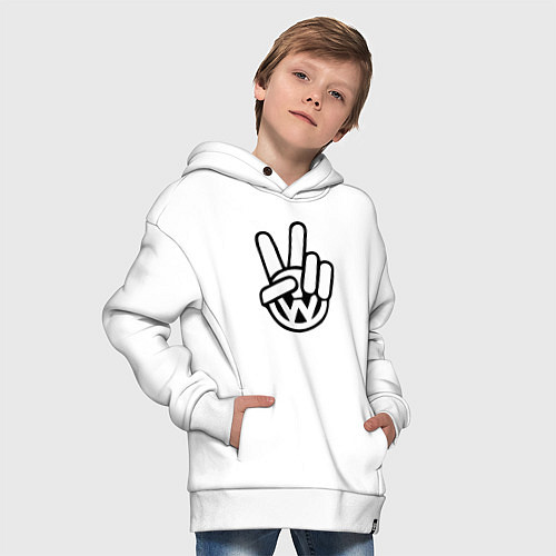 Детское худи оверсайз Volkswagen peace / Белый – фото 4