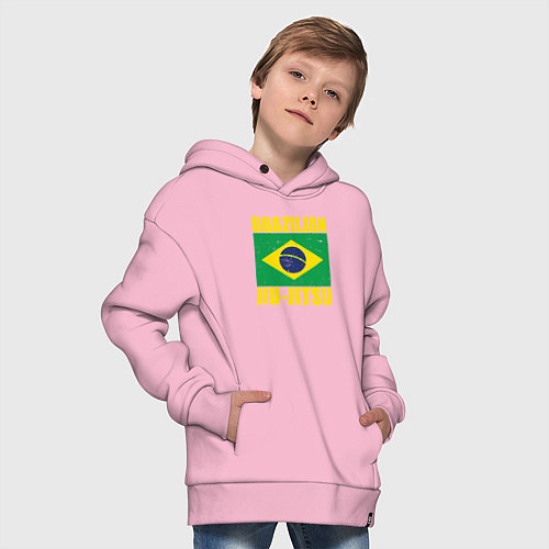 Детское худи оверсайз Brazilian jiu-jitsu / Светло-розовый – фото 4