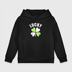 Толстовка оверсайз детская Lucky day, цвет: черный