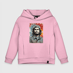 Толстовка оверсайз детская Портрет Че Гевара, цвет: светло-розовый
