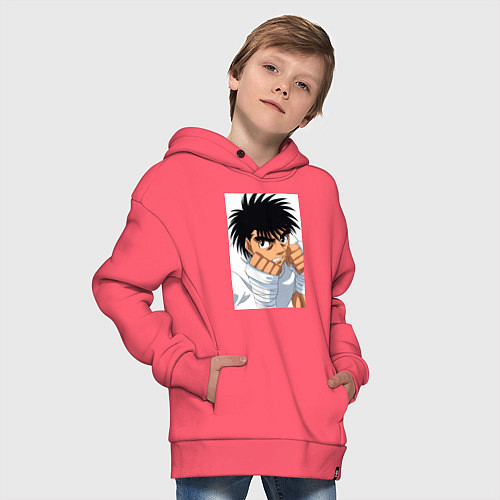 Детское худи оверсайз Иппо Боксер / Коралловый – фото 4