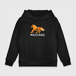 Толстовка оверсайз детская Mustang firely art, цвет: черный