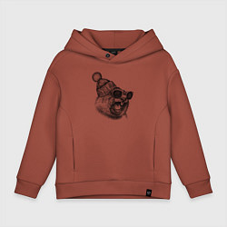 Толстовка оверсайз детская Орущий суслик-хипстер, цвет: кирпичный