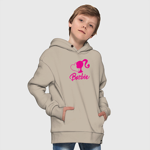 Детское худи оверсайз Barbie heart / Миндальный – фото 4