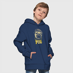 Толстовка оверсайз детская Notorious pug, цвет: тёмно-синий — фото 2