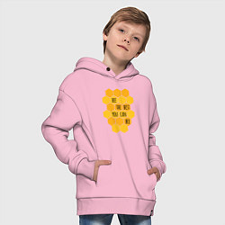 Толстовка оверсайз детская Будь лучшим, цвет: светло-розовый — фото 2