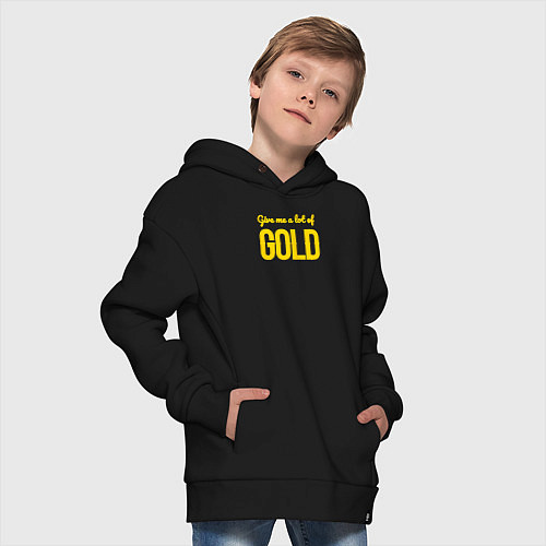 Детское худи оверсайз Give me a lot of gold / Черный – фото 4